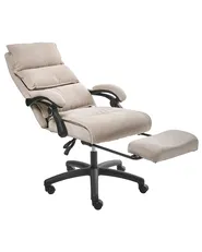 Executive Chair with Footrest EATON Chenille Beige_1009776