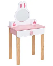 Kids Vanity Table with Chair LENAH Pink_1083568