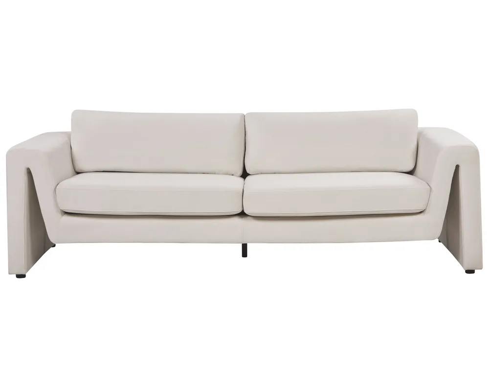Sofa 3 Seater MAUNU Velvet Light Beige