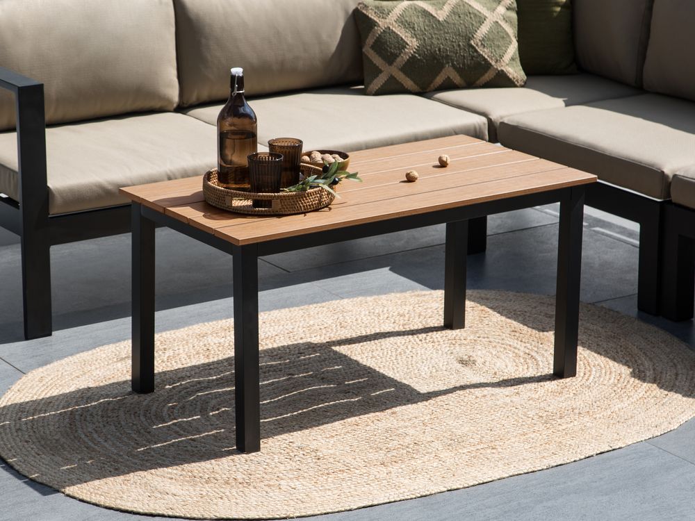 Garden Dining Table MESSINA 100 cm 52 cm Black