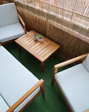 Garden Lounge Set with Table 4 Seater PALLANO Acacia Wood Taupe_875945
