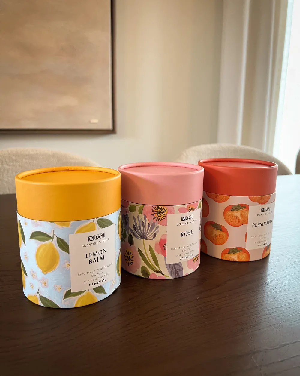 Doftljus 3-pack COLORFUL BARREL Sojavax Orientaliska doftnoter Örtiga doftnoter Blommiga doftnoter_942750