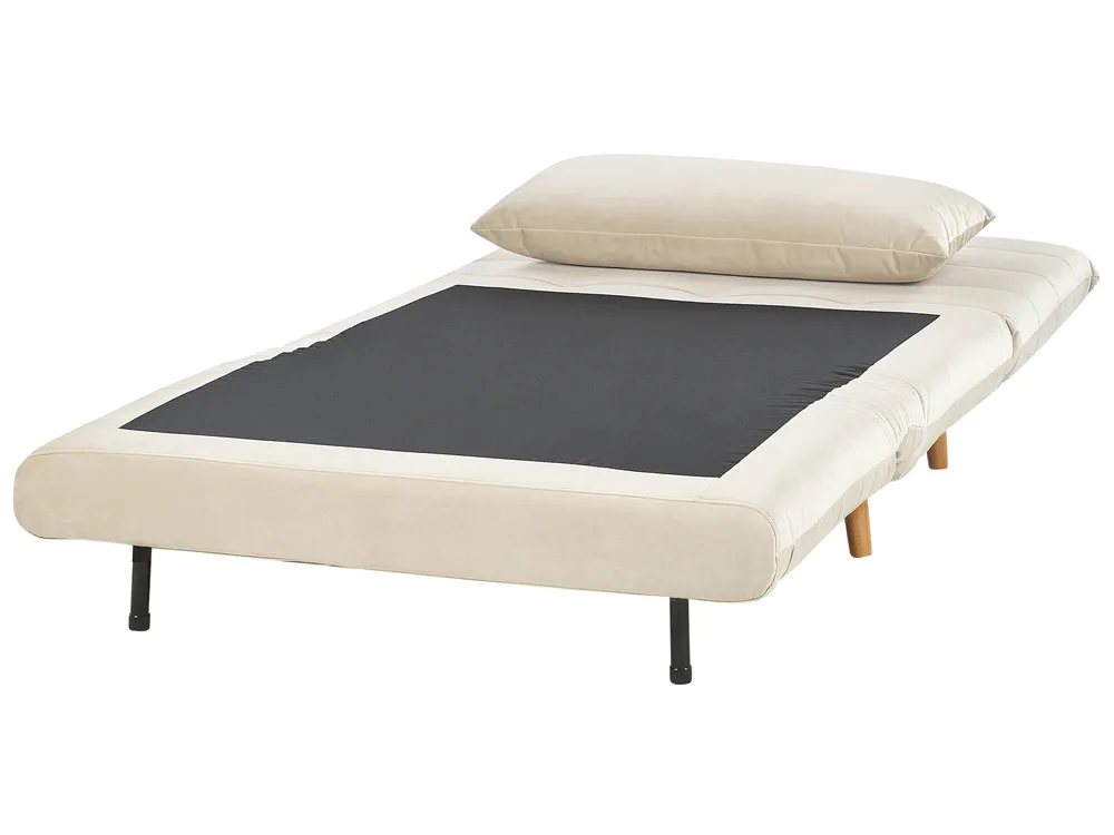 Single Sofa Bed SETTEN Velvet Light Beige_874959