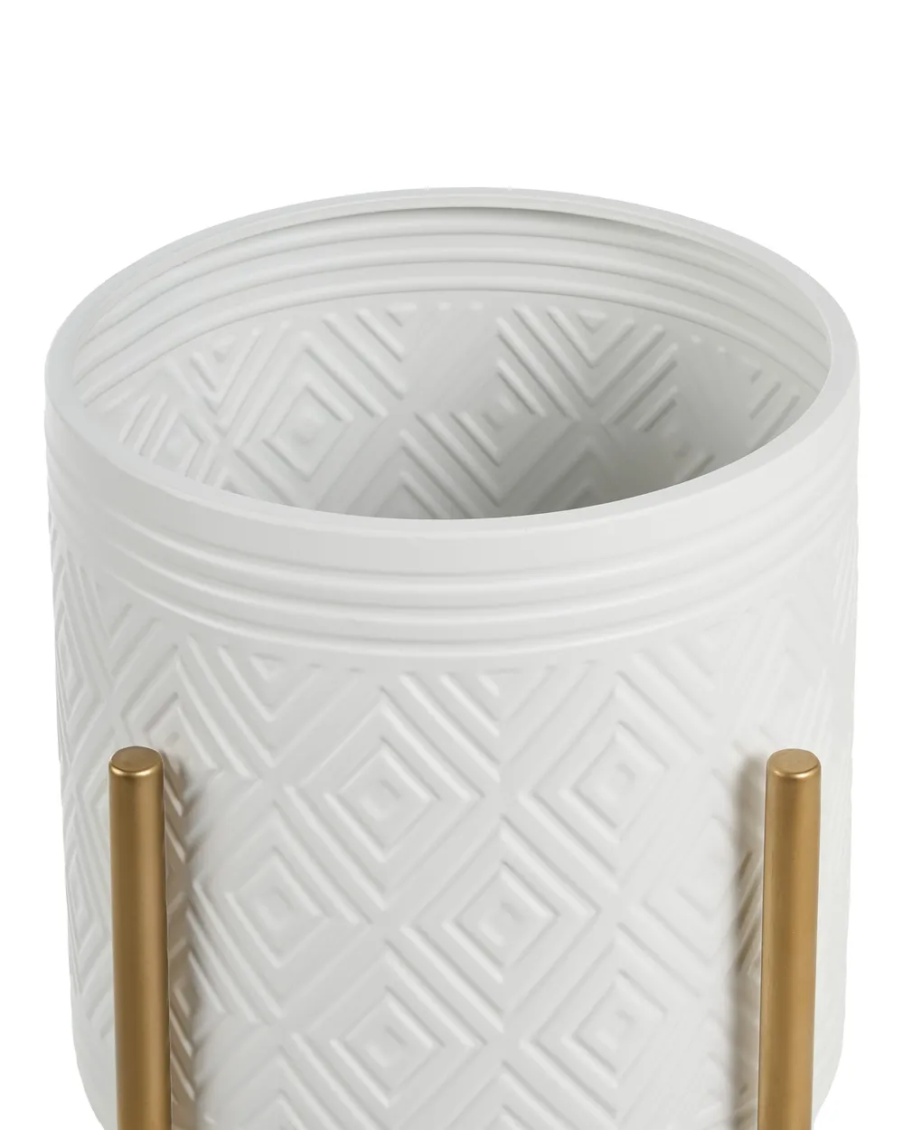 Elevated Plant Pot SOLDANELLA 35 cm Metal White_1117222