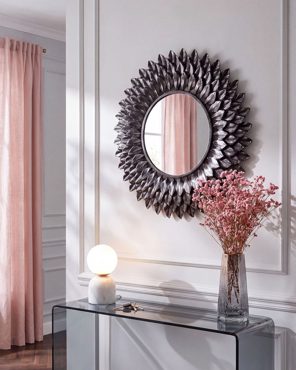 Väggspegel LARRAU 70 cm 70 cm Metall Silver