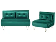 Living Room Set 3 Seater VESTFOLD Velvet Dark Green_808880
