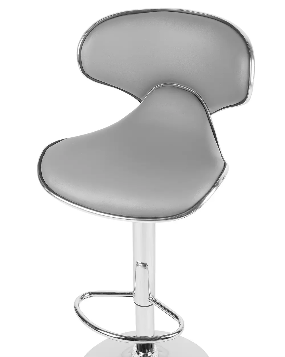 Set med 2 barstolar CONWAY Vridbar Konstläder Grå_743466