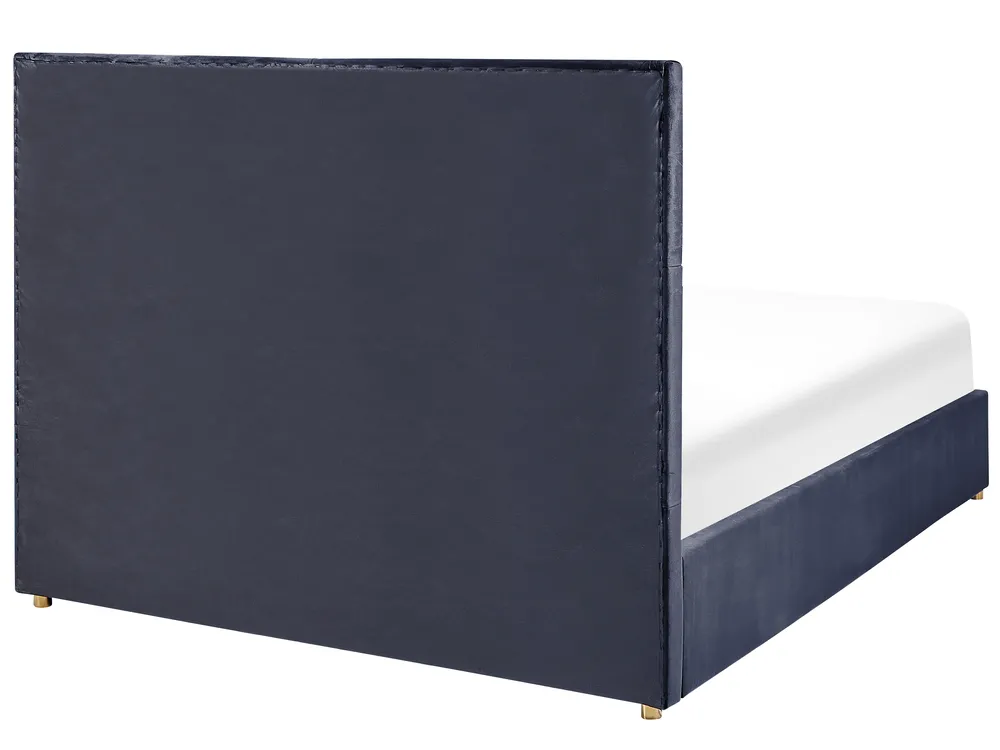Ottoman Bed VERNOYES Velvet Black 160 x 200 cm (EU King Size)_861452