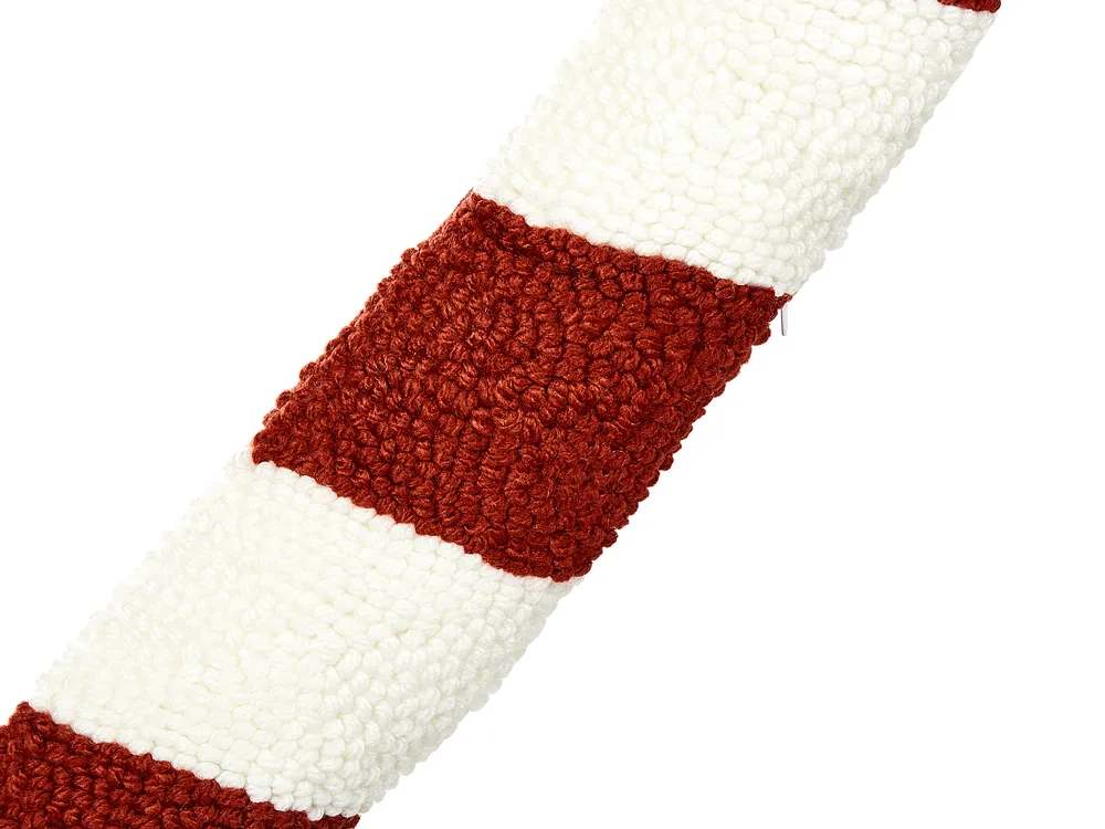 Set of 2 Decorative Cushions CANDY CANE 22 x 55 cm Boucle Red Christmas Motif_947111