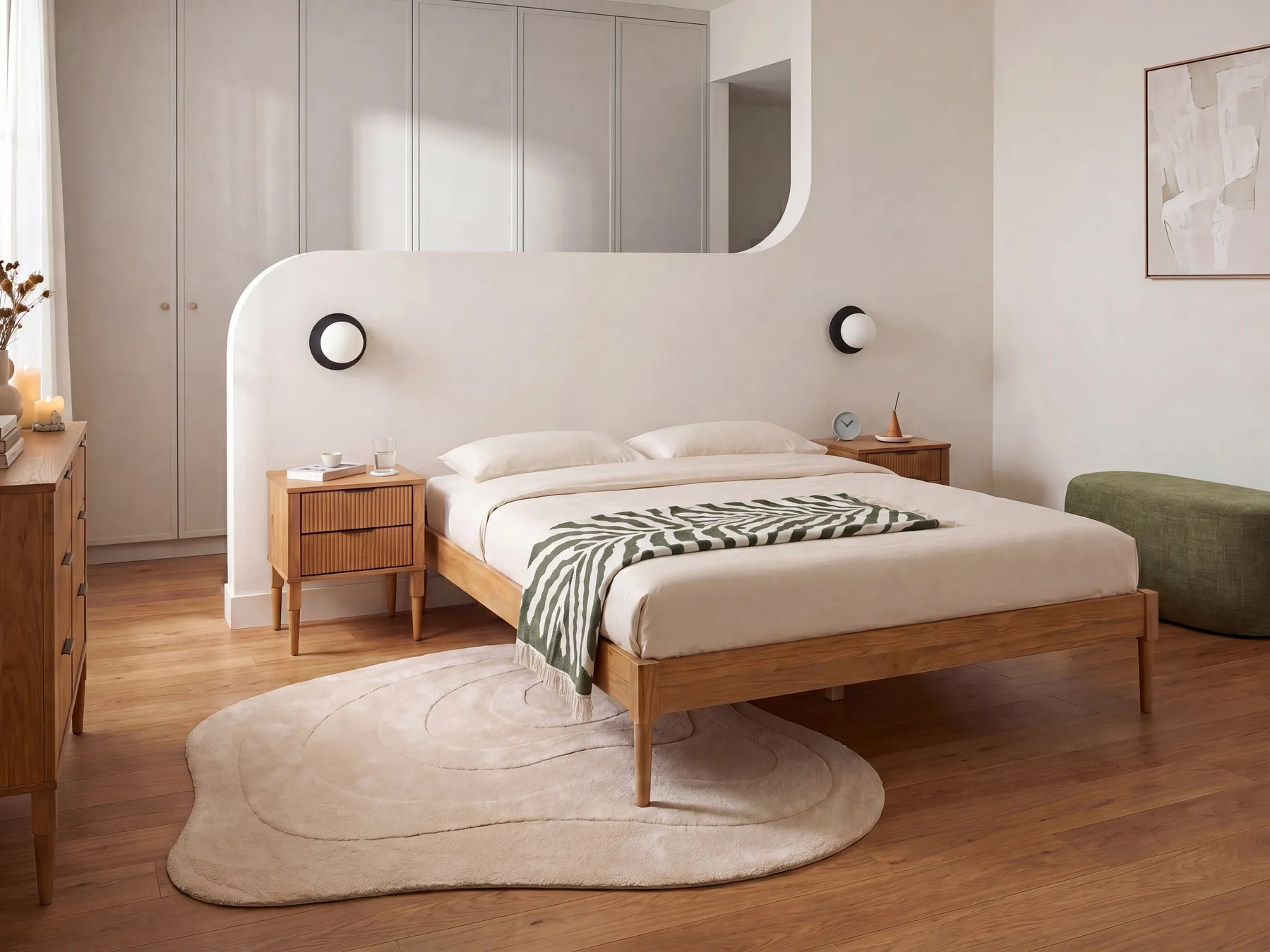 Bed without Headboard Pine Wood VEYRAC 160 x 200 cm (EU King Size) Light Brown_1118763