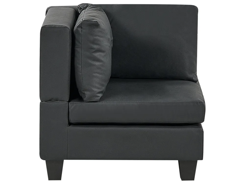 Modular Corner Sofa 5 Seater UNSTAD with Ottoman Faux Leather Black Left Hand_936835