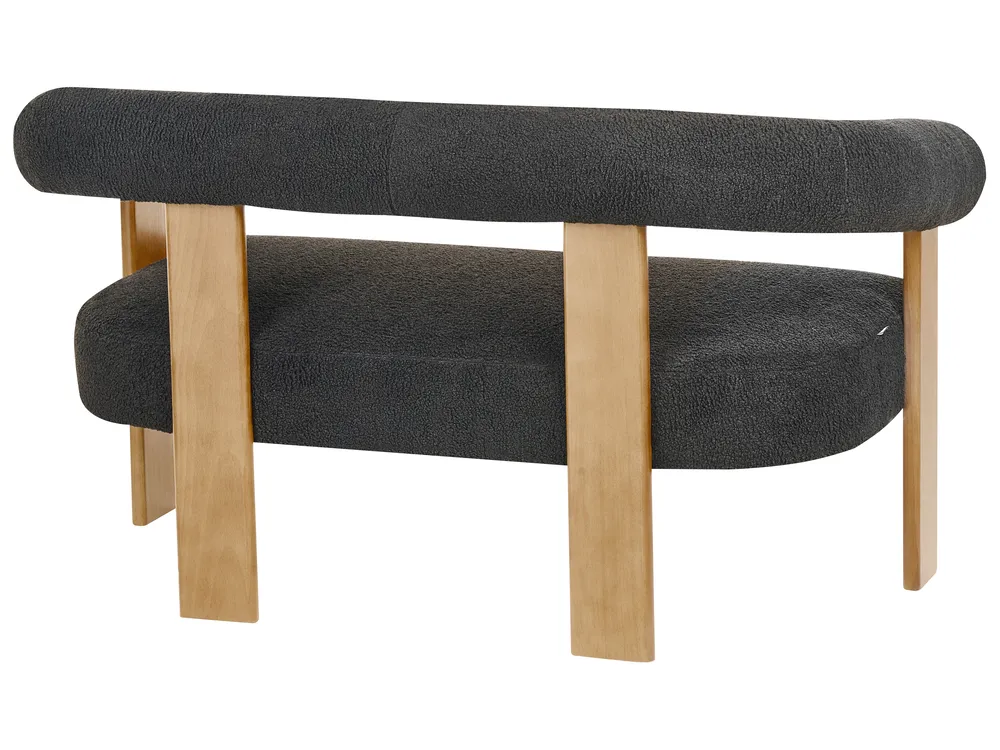 Sofa 2 Seater ILBRO Boucle Black/ Light Brown_984913