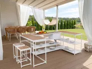 Outdoor Kitchen Set with Sink AVETRANA Brown/ White Metal_1068228