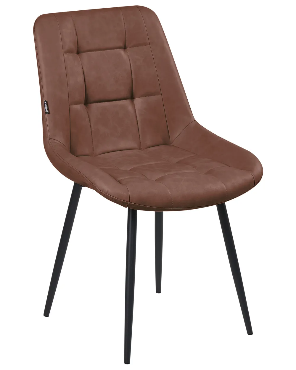 Set of 2 Dining Chairs MELROSE Faux Leather Brown_1042819