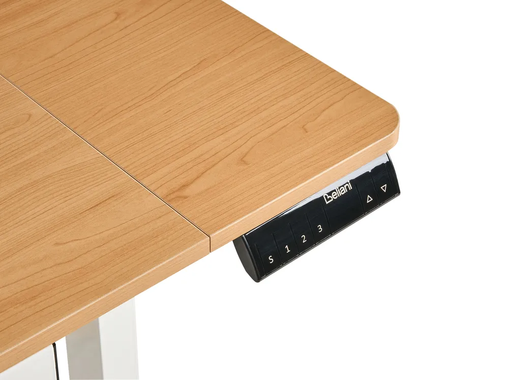 Työpöytä sähkösäädettävä LUCAMA 120 cm 60 cm USB-portilla Vaaleanruskea/valkoinen_1031014