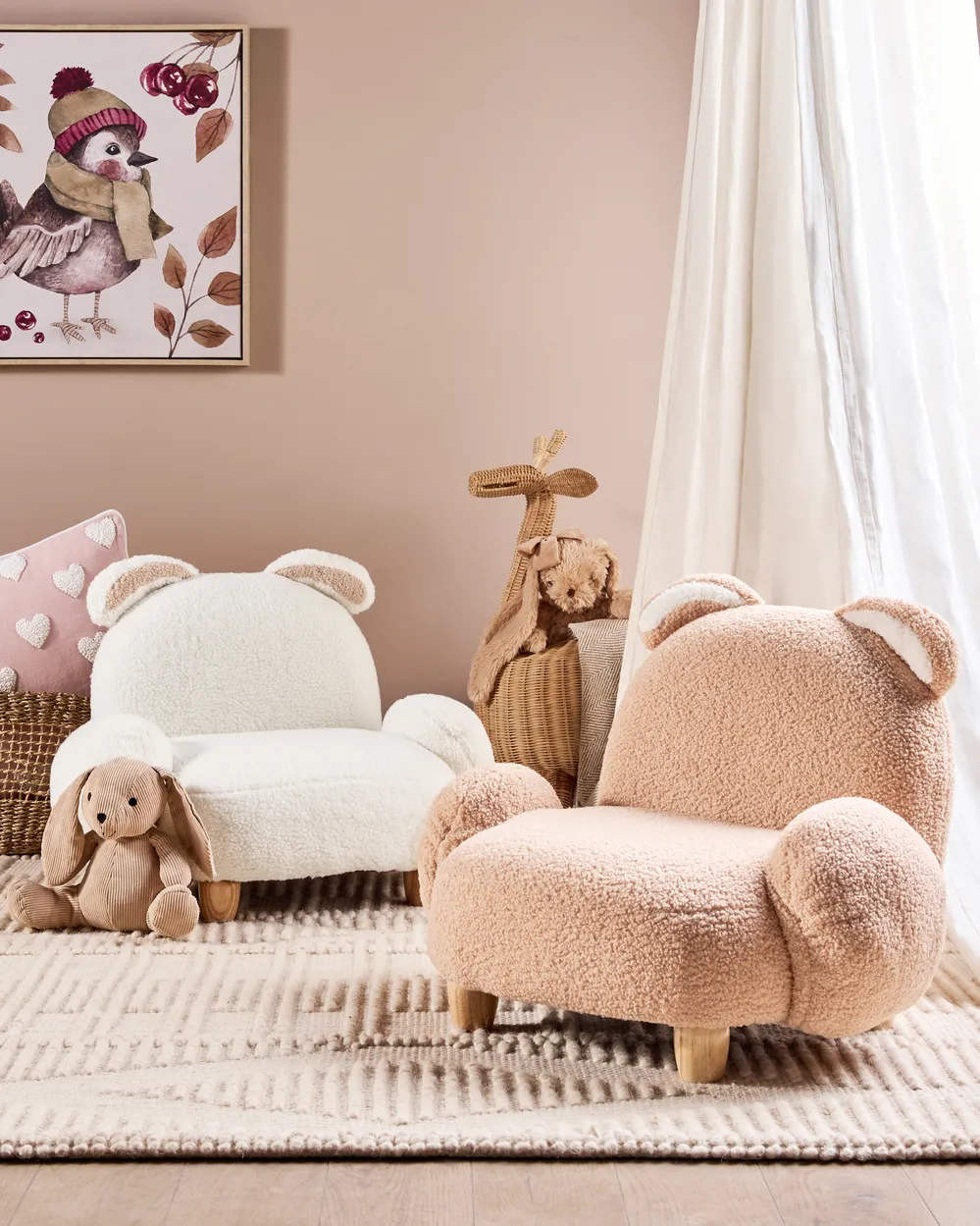 Barnfåtölj Kanin KANNA Bouclé Off-White_886902
