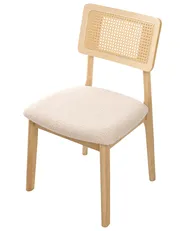 Set med 2 matstolar EMBAR Trä Ljusbrun/ Ljusbeige_1010619