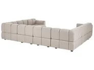Modular U-Shape Sofa 8 Seater MAKSABERG Fabric Beige_1133466