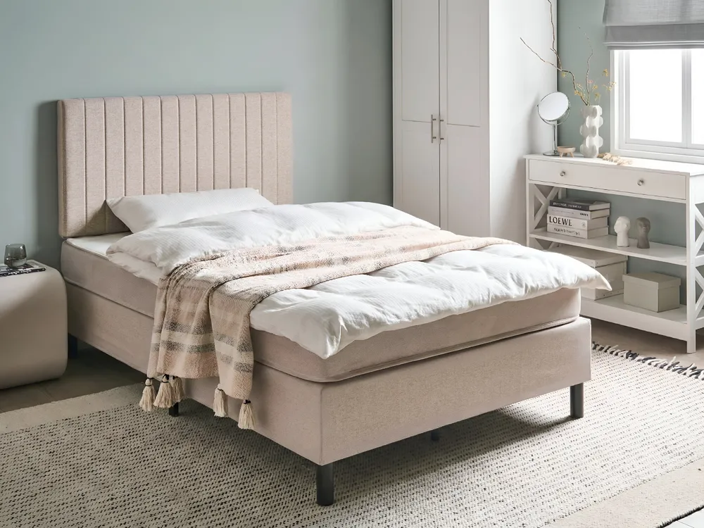 Divan Bed Fabric COUNTESS 120 x 200 cm (EU Small Double) Beige
