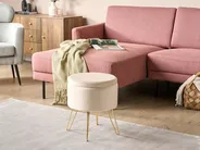 Storage Pouffe SILAS Velvet Light Beige_876798