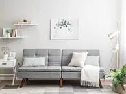 Sofa Bed 3 Seater RONNE Fabric Light Grey_706444