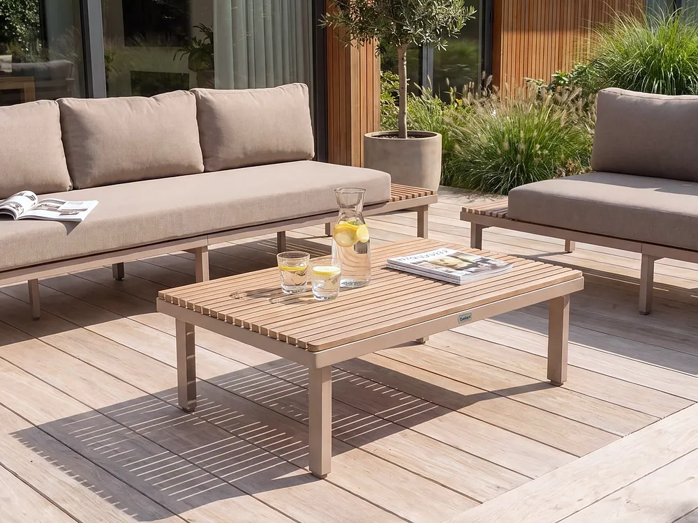 Sofabord til hagen FIVIZZANO 70 cm 90 cm Akasietre Beige_1159296