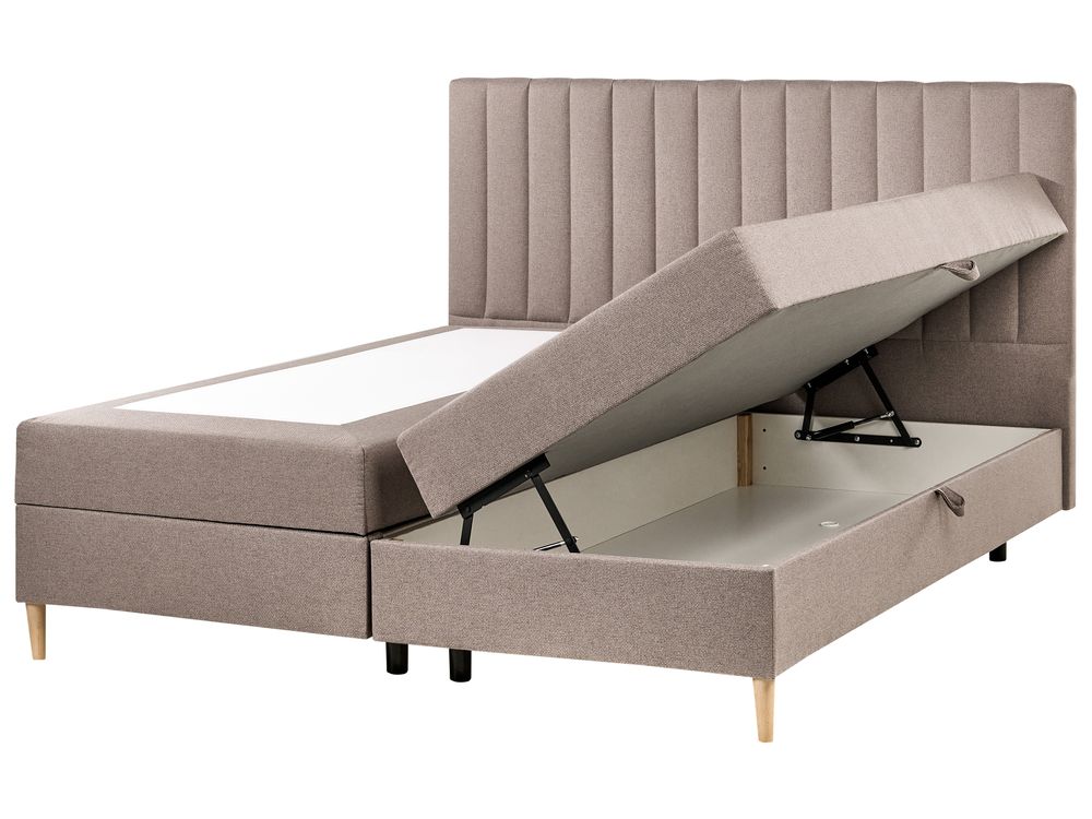 Kontinentalsäng med förvaring OFFICER Taupe 180 x 200 cm