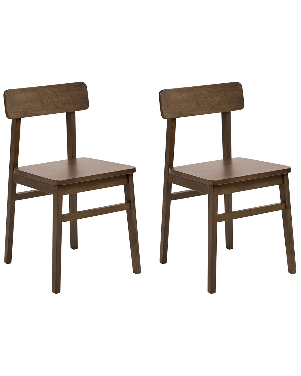 Set of 2 Dining Chairs GORRE Wood Dark Brown