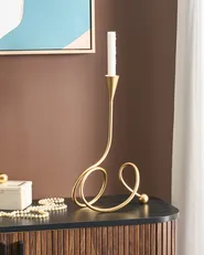 Candle Holder AROUCA 40 cm Metal Gold_968638