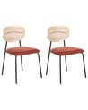 Set of 2 Dining Chairs MAYETTA Rattan Orange