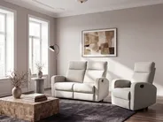 Reclinerfåtölj VERDAL Inklusive fotstöd Sammet Beige_1081150