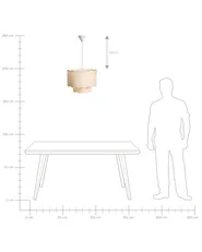 Pendellampa MECUMBURA Metall Vit/ Beige_1027256
