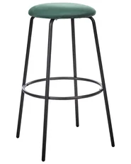 Set of 2 Bar Chairs MORTON Velvet Emerald Green_914006