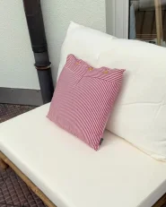 Set of 2 Decorative Cushions AALITA 45 x 45 cm Cotton Red Striped_1005597