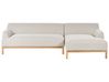 Corner Sofa 3 Seater SOSJO Fabric Light Beige Left Hand