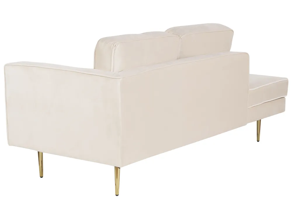Right-Hand Chaise Longue MIRAMAS Velvet Beige_848693