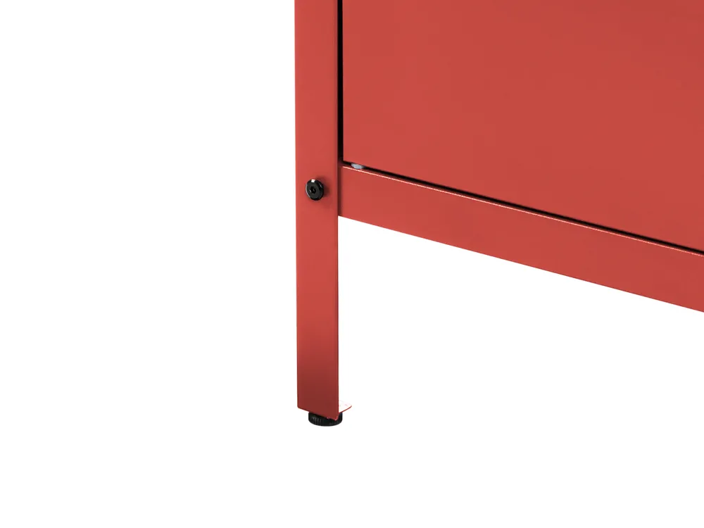 3 Piece Outdoor Kitchen Set with Sink VILAMA Red Metal_1052366