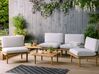 Garden Lounge Set with Table 4 Seater FRASCATI Modular Certified Acacia Wood Light Grey