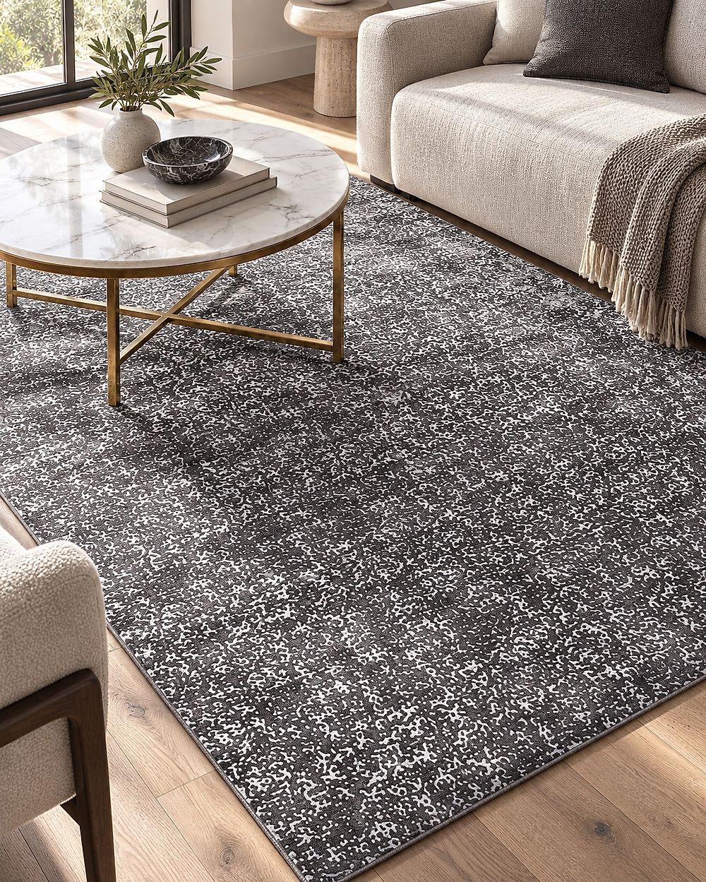 Rug ESEL Silver 160 x 230 cm Viscose