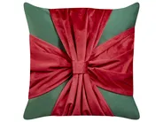 Set med 2 prydnadskuddar MARSHMALLOW 45 x 45 cm Sammet Röd Grön Julmotiv_946840
