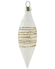 Set of 25 Baubles ICICLE Glass Transparent/ Gold_1028439