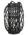 Lantern MAURITIUS 40 cm Willow Wood Black