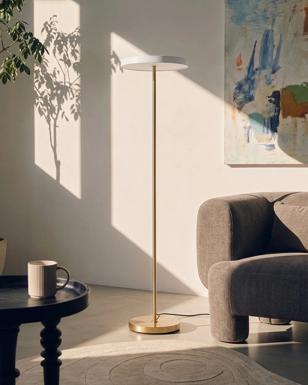 LED-golvlampa EVENLODE med dimmer Metall Vit_1136598