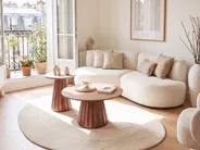 Coffee Table SABRINA Travertine Effect Brown_1144559