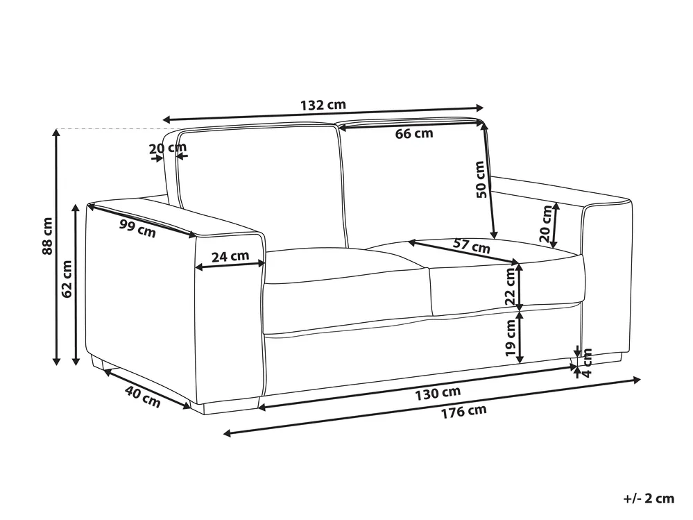 2 Seater VIKRAN Corduroy Off-White_969089