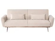 Sofa Bed 3 Seater EINA Velvet Light Beige_1057717