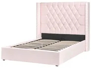 Säng med förvaring LUBBON Sammet Pastellrosa 140 x 200 cm_833870