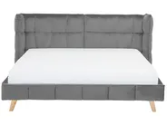 Säng med lamellram Sammet SENLIS 180 x 200 cm Grå_740791