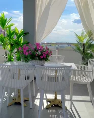 Set of 4 Garden Chairs PESARO White_933412
