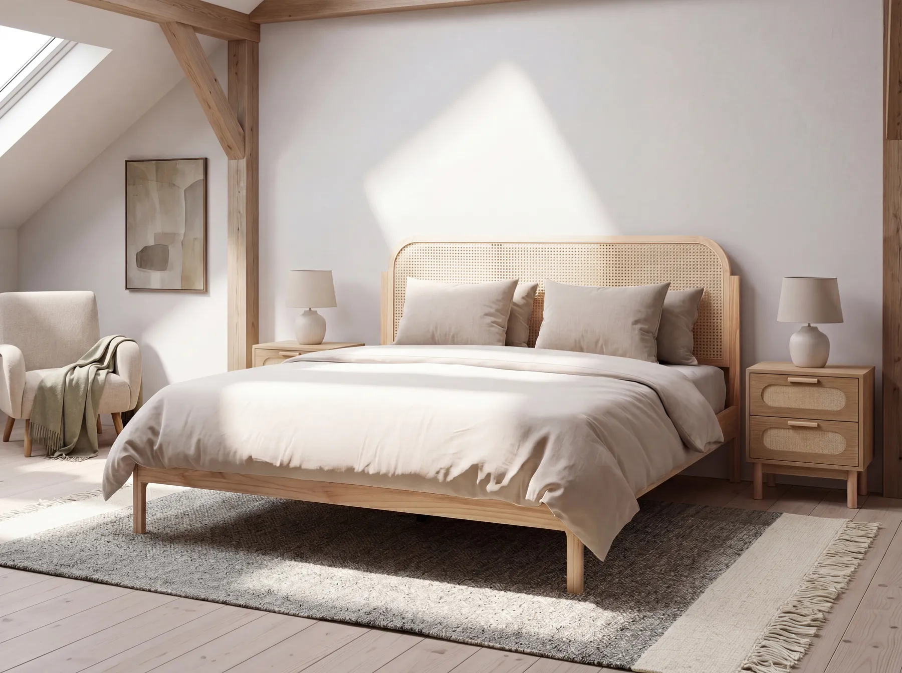 Bed Pine Wood ARCHAIL 160 x 200 cm (EU King Size) Light Brown_1082446
